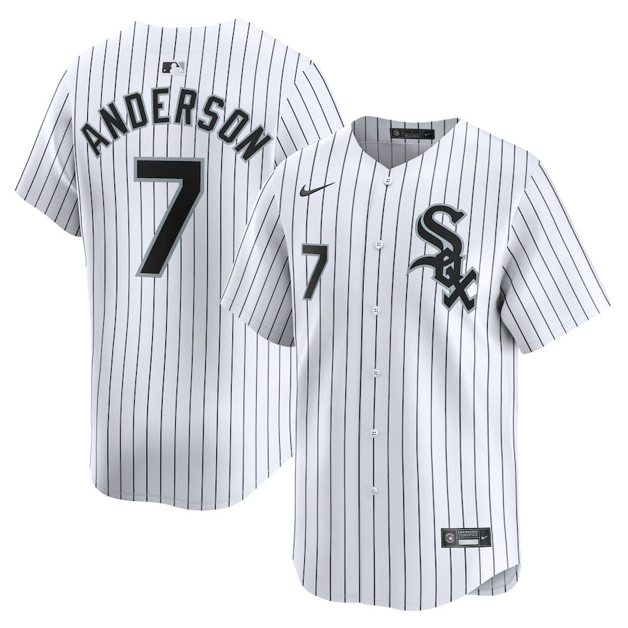 Men Chicago White Sox #7 Tim Anderson Nike White Home Limited Player MLB Jersey